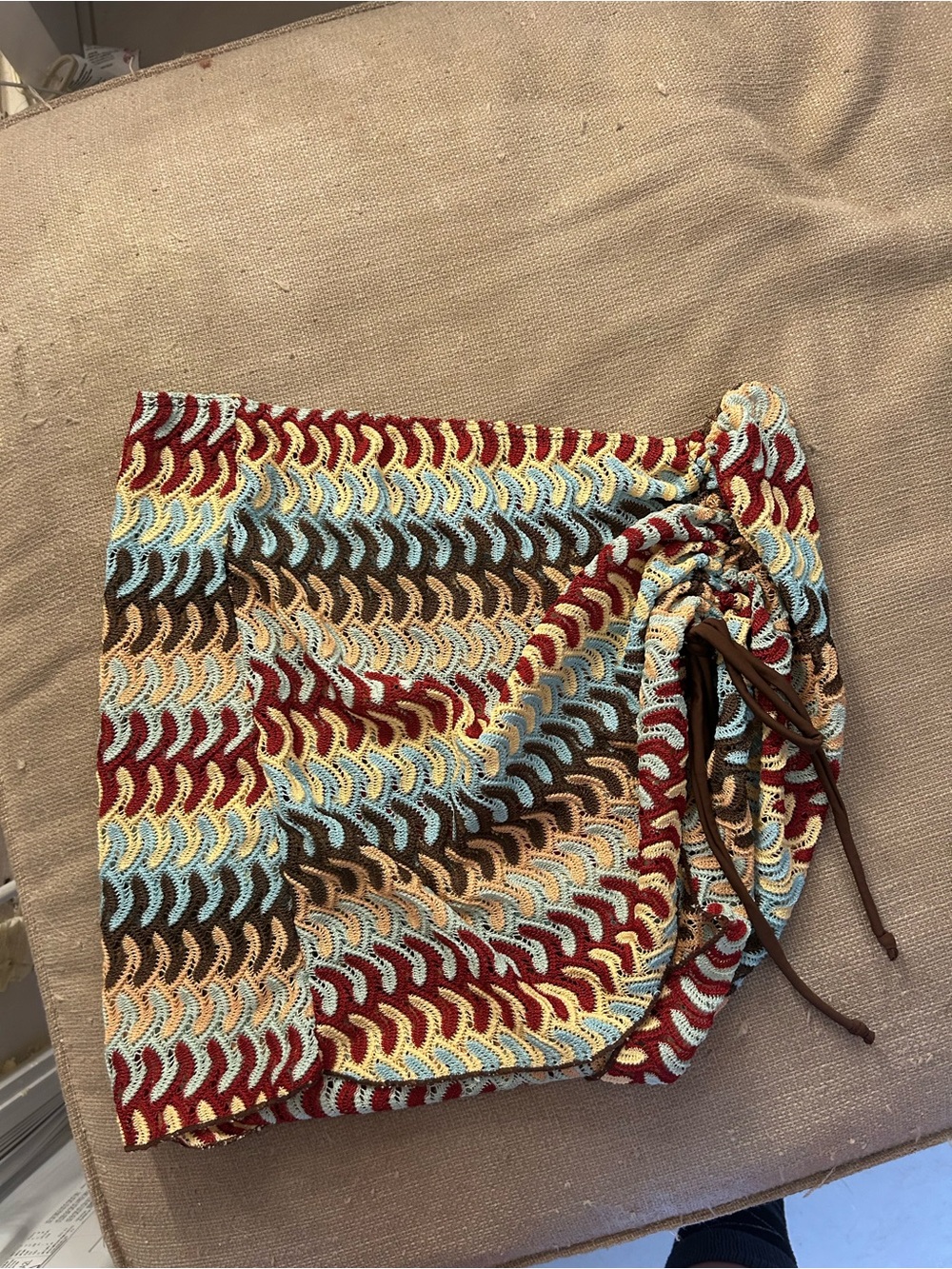 Designer inspired Crochet Knit Drawstring Skirt